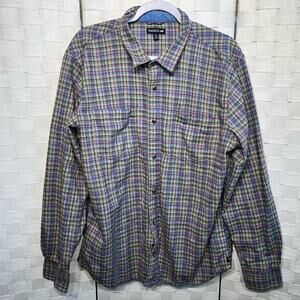 Toad & Co Flannagan Long Sleeve Plaid Button Down Shirt Mens Size XL Flannel